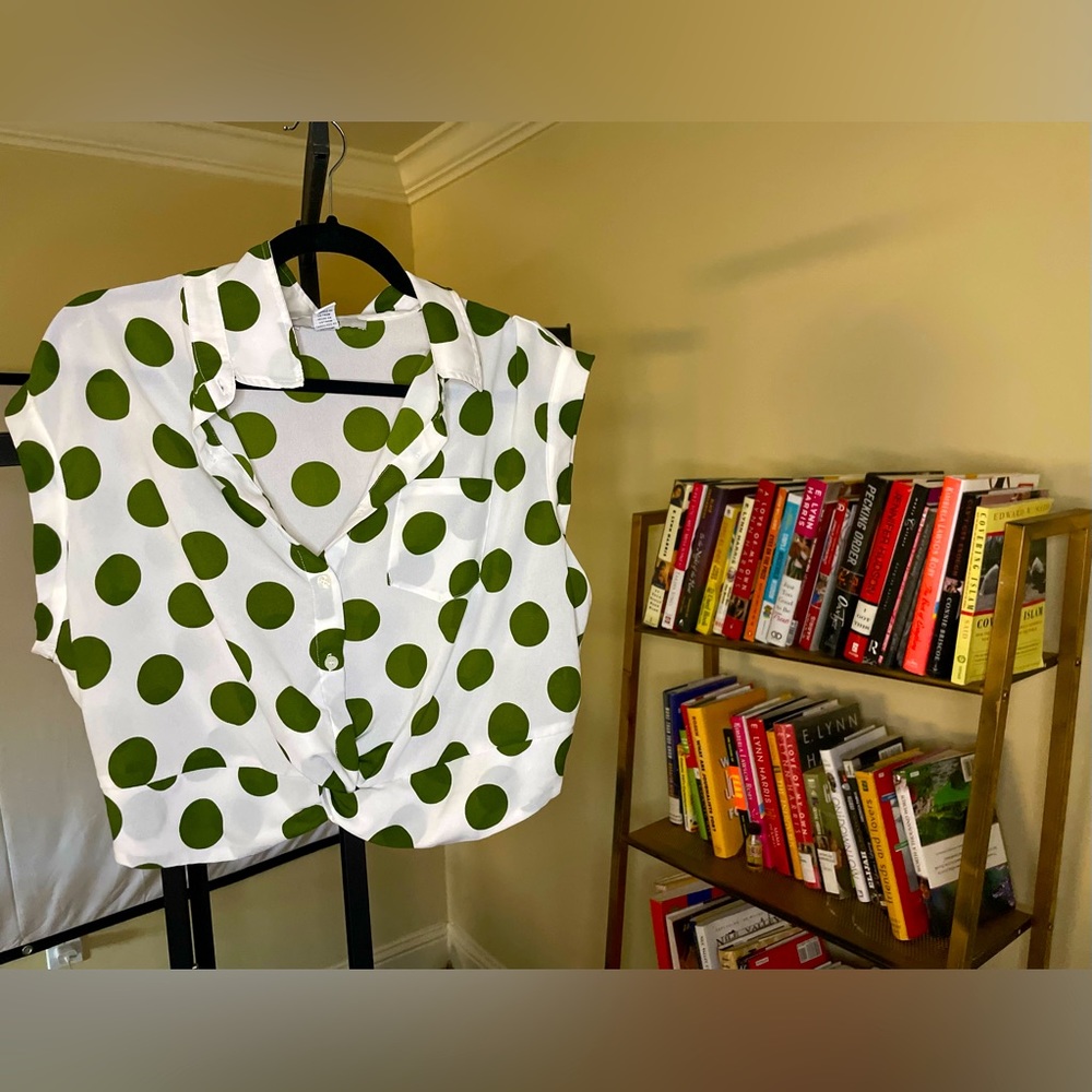 A flowly poke a dot crop top.